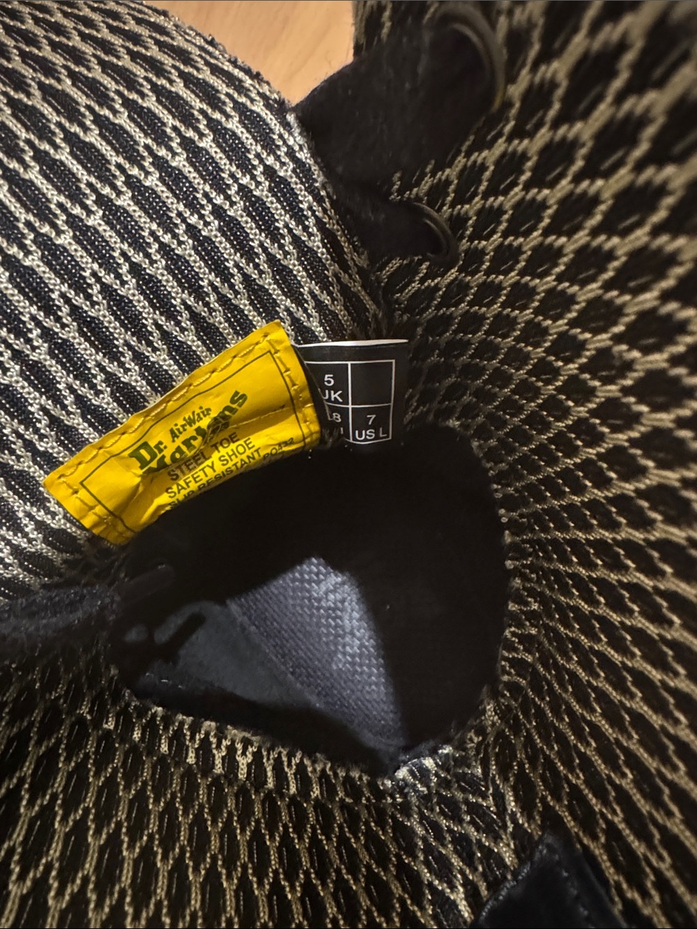 Dr. Martens Black Lace-Up Industrial Boots with Yellow Stitching - Picture 3 of 5